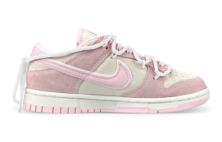 Order 【定制球鞋】Nike Dunk Low 舒適百搭 禮盒 解構 低幫 板鞋 女款 白粉