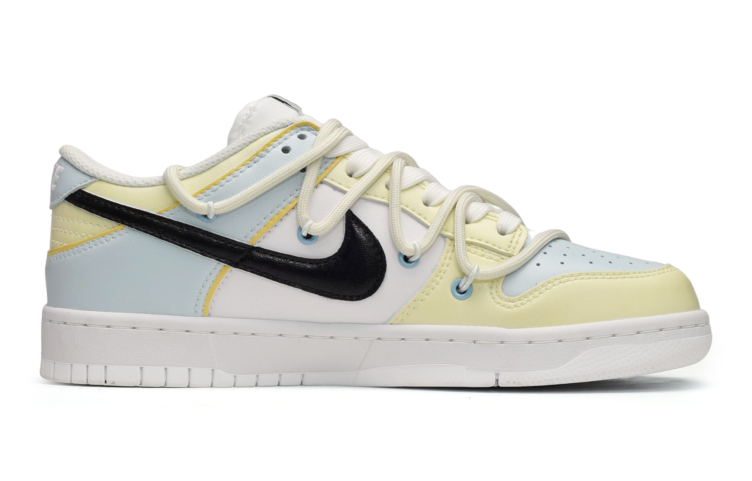 Order (W) 【定制鞋款】耐克Dunk Low "解构牛仔黄蓝黑" DH9765-100(TeamE-女款牛仔贴布黄蓝黑)