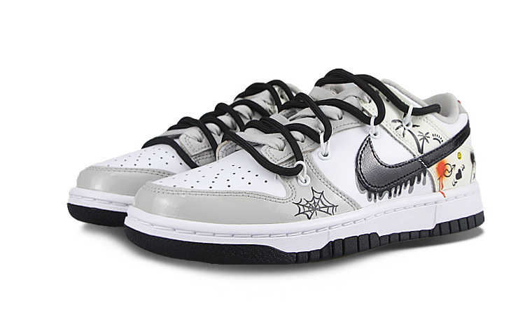 Lookbook (W) [Kasut Custom] Nike Dunk Low 'Dekonstruksi Grafiti Hitam-Putih-Kelabu' DQ7576-001(Team58-午后戈壁)