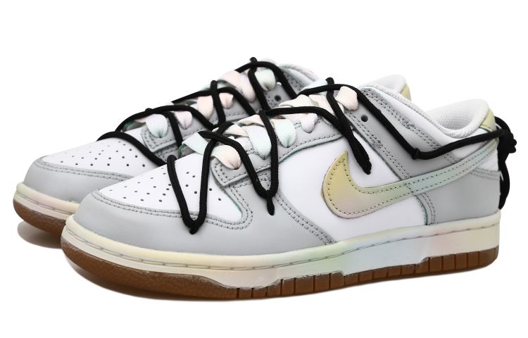 Lookbook (W) Sepatu Nike Dunk Low 'Deconstructed Simple Rainbow Hitam Putih Abu-abu' FD9922-151(Team拾玖-简约彩虹S-BOX）