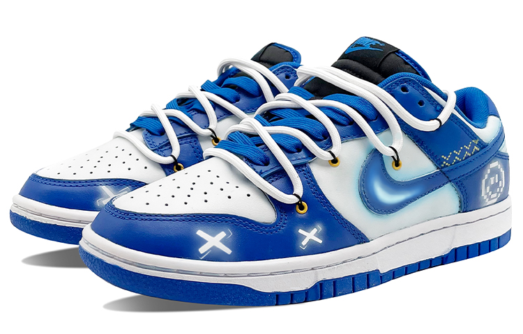 Lookbook (W) Nike Dunk Low Deconstruidas Pixel Azul/Blanco CW1590-001(TeamE-女款像素笑脸OW蓝白)