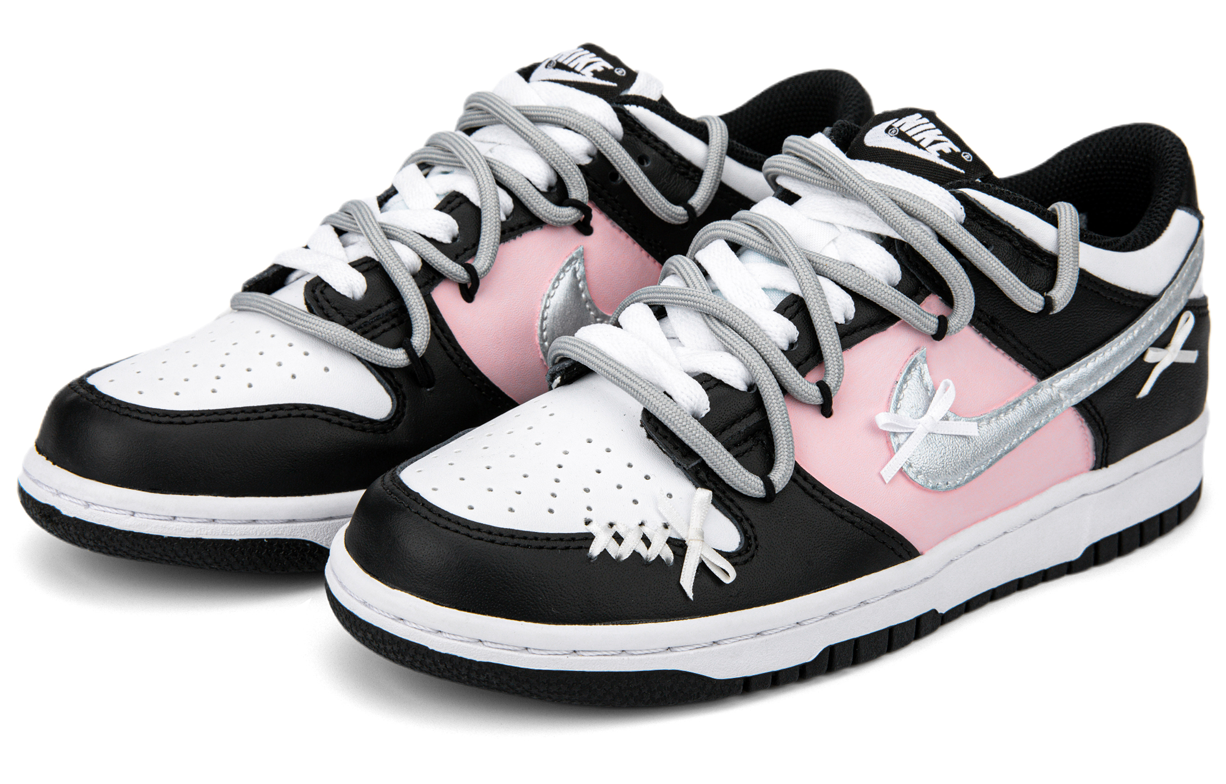 [Custom Shoes] (W) Nike Dunk Low 'Deconstructed Butterfly Bow - Black Pink' 圖 3