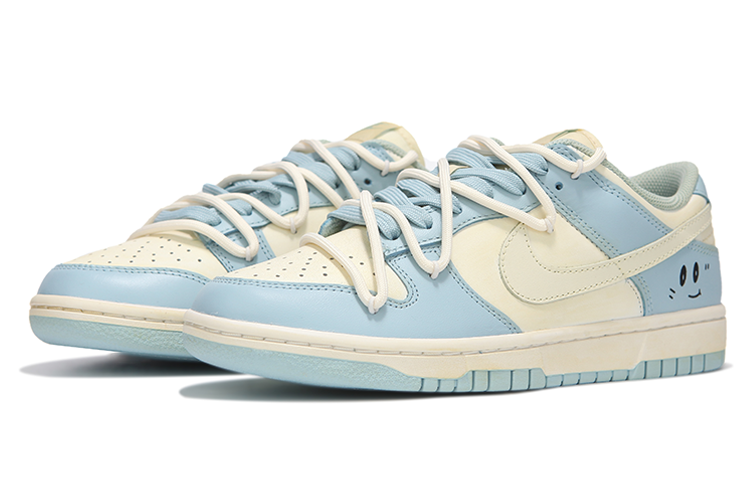 Lookbook (W) [カスタムシューズ]（女性用）ナイキ ダンク ロー '酸化ハート スマイリー' DD1503-123(Team82-女款氧化做旧米黄蓝色）