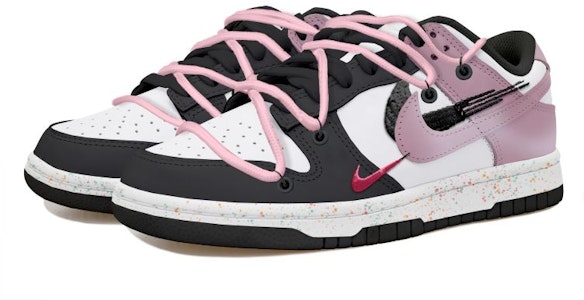 (W) 【定制鞋】耐克Dunk Low‘解构熊猫飞溅’ FD4623-131(Team拾玖-黑粉三钩S-BOX) Lookbook (W) 【定制鞋】耐克Dunk Low‘解构熊猫飞溅’ FD4623-131(Team拾玖-黑粉三钩S-BOX)