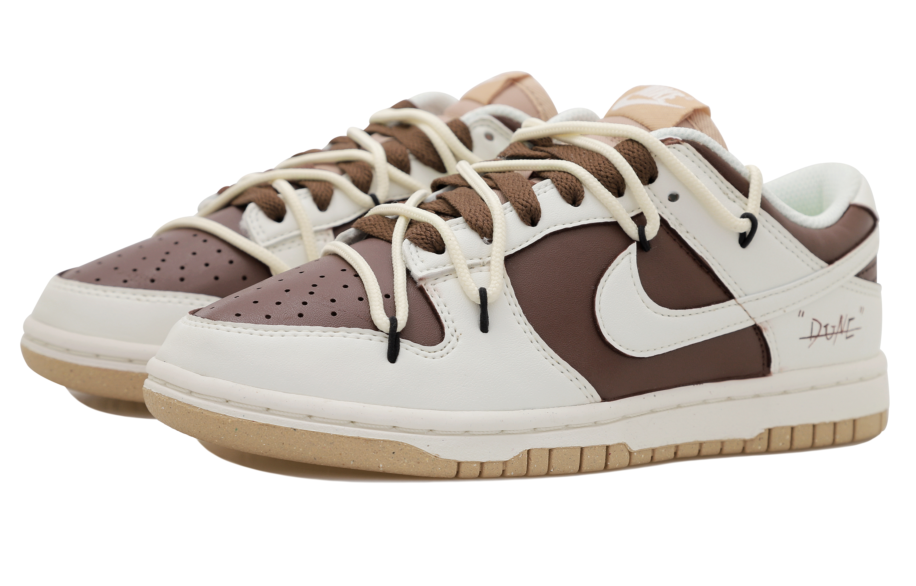 [Custom Shoes] (W) Nike Dunk Low 'Deconstructed Vintage Mocha Olive Green' 圖 3