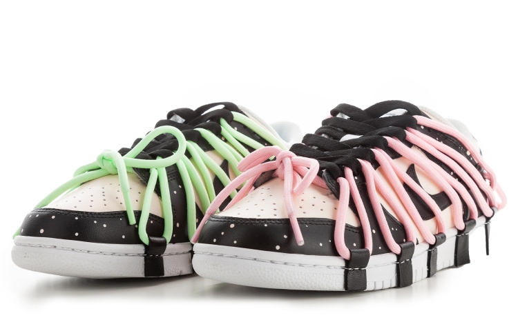 Lookbook (W) Zapatillas Nike Dunk Low 'Deconstruido Calamar Negro Crema Rosa' DD1503-109(TeamA-Dunk鱿鱼游戏鞋带粉)