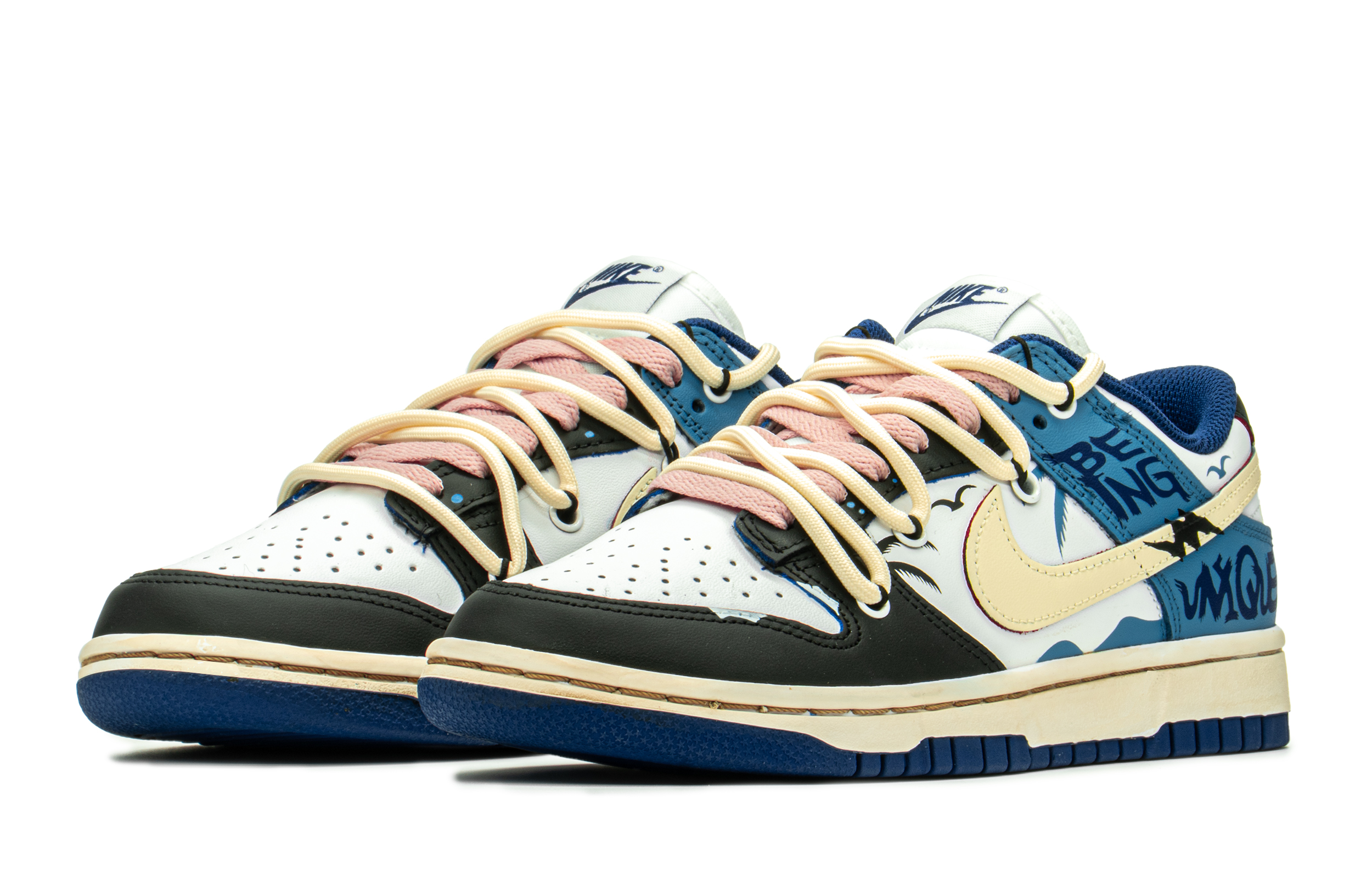 Buy Custom Shoes Women Nike Dunk Low Deep Sky Blue Novelship