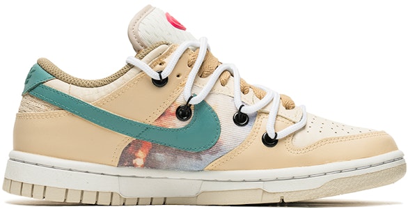 【定製球鞋】Nike Dunk Low 野鶴製造 街舞系列 爆炸現場 解構雙鞋帶 牛仔貼布 禮盒 休閒 低幫 板鞋 女款 米綠 Order 【定製球鞋】Nike Dunk Low 野鶴製造 街舞系列 爆炸現場 解構雙鞋帶 牛仔貼布 禮盒 休閒 低幫 板鞋 女款 米綠