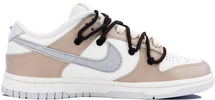 【定製球鞋】Nike Dunk Low 山野迷蹤 浮雕 雙鞋帶解構 肌理感 防滑耐磨 低筒 板鞋 女款 卡其色 Order 【定製球鞋】Nike Dunk Low 山野迷蹤 浮雕 雙鞋帶解構 肌理感 防滑耐磨 低筒 板鞋 女款 卡其色