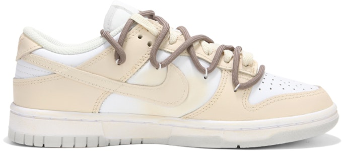 【訂製球鞋】Nike Dunk Low 解構綁帶 氧化做舊 沙漠風 低筒 板鞋 女款 米黃色 Order 【訂製球鞋】Nike Dunk Low 解構綁帶 氧化做舊 沙漠風 低筒 板鞋 女款 米黃色