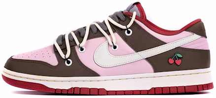 (W) 나이키 덩크 로우 '체리브라운 핑크'(커스텀) CW1590-002(TeamB-女款樱桃vibe解构鞋带) Buy (W) 나이키 덩크 로우 '체리브라운 핑크'(커스텀) CW1590-002(TeamB-女款樱桃vibe解构鞋带)
