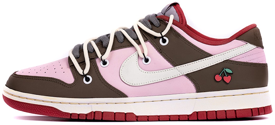 (W) 나이키 덩크 로우 '체리브라운 핑크'(커스텀) CW1590-002(TeamB-女款樱桃vibe解构鞋带) Buy (W) 나이키 덩크 로우 '체리브라운 핑크'(커스텀) CW1590-002(TeamB-女款樱桃vibe解构鞋带)