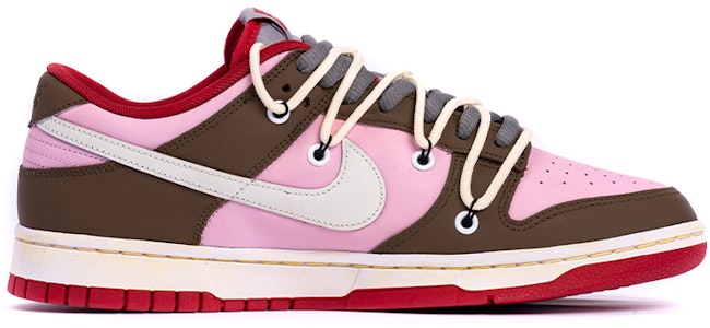 (W) 나이키 덩크 로우 '체리브라운 핑크'(커스텀) CW1590-002(TeamB-女款樱桃vibe解构鞋带) Lookbook (W) 나이키 덩크 로우 '체리브라운 핑크'(커스텀) CW1590-002(TeamB-女款樱桃vibe解构鞋带)