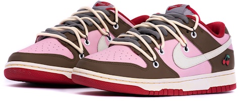(W) 나이키 덩크 로우 '체리브라운 핑크'(커스텀) CW1590-002(TeamB-女款樱桃vibe解构鞋带) Purchase (W) 나이키 덩크 로우 '체리브라운 핑크'(커스텀) CW1590-002(TeamB-女款樱桃vibe解构鞋带)