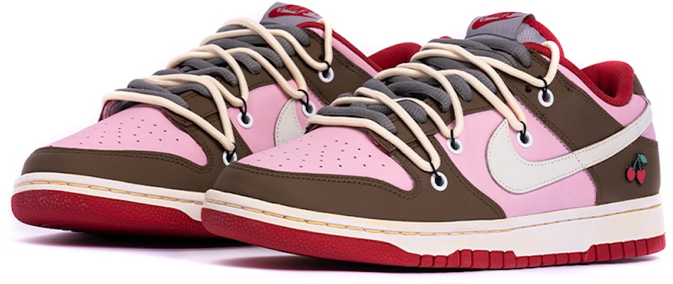 (W) 나이키 덩크 로우 '체리브라운 핑크'(커스텀) CW1590-002(TeamB-女款樱桃vibe解构鞋带) Purchase (W) 나이키 덩크 로우 '체리브라운 핑크'(커스텀) CW1590-002(TeamB-女款樱桃vibe解构鞋带)