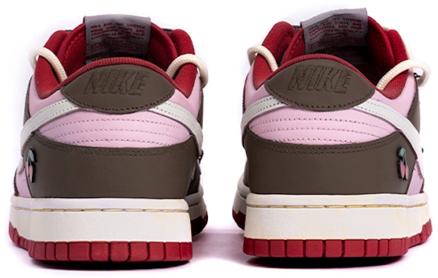 (W) 나이키 덩크 로우 '체리브라운 핑크'(커스텀) CW1590-002(TeamB-女款樱桃vibe解构鞋带) Details for (W) 나이키 덩크 로우 '체리브라운 핑크'(커스텀) CW1590-002(TeamB-女款樱桃vibe解构鞋带)