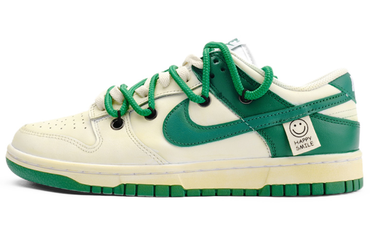 [Custom Shoes] (Women) Nike Dunk Low 'Distressed Tag Green Smile'