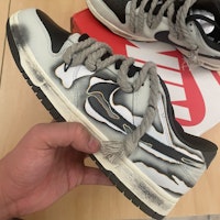 【訂製球鞋】Nike Dunk 混亂風味·塵世灰燼 老化 復古 廢土 百搭 低筒 板鞋 女款 黑白 1