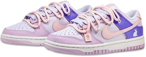【定制球鞋】 Nike Dunk Low 彩蛋 傳統玉兔 卡通可愛 解構風 復古 休閒 低幫 板鞋 女款 紫粉 Lookbook 【定制球鞋】 Nike Dunk Low 彩蛋 傳統玉兔 卡通可愛 解構風 復古 休閒 低幫 板鞋 女款 紫粉