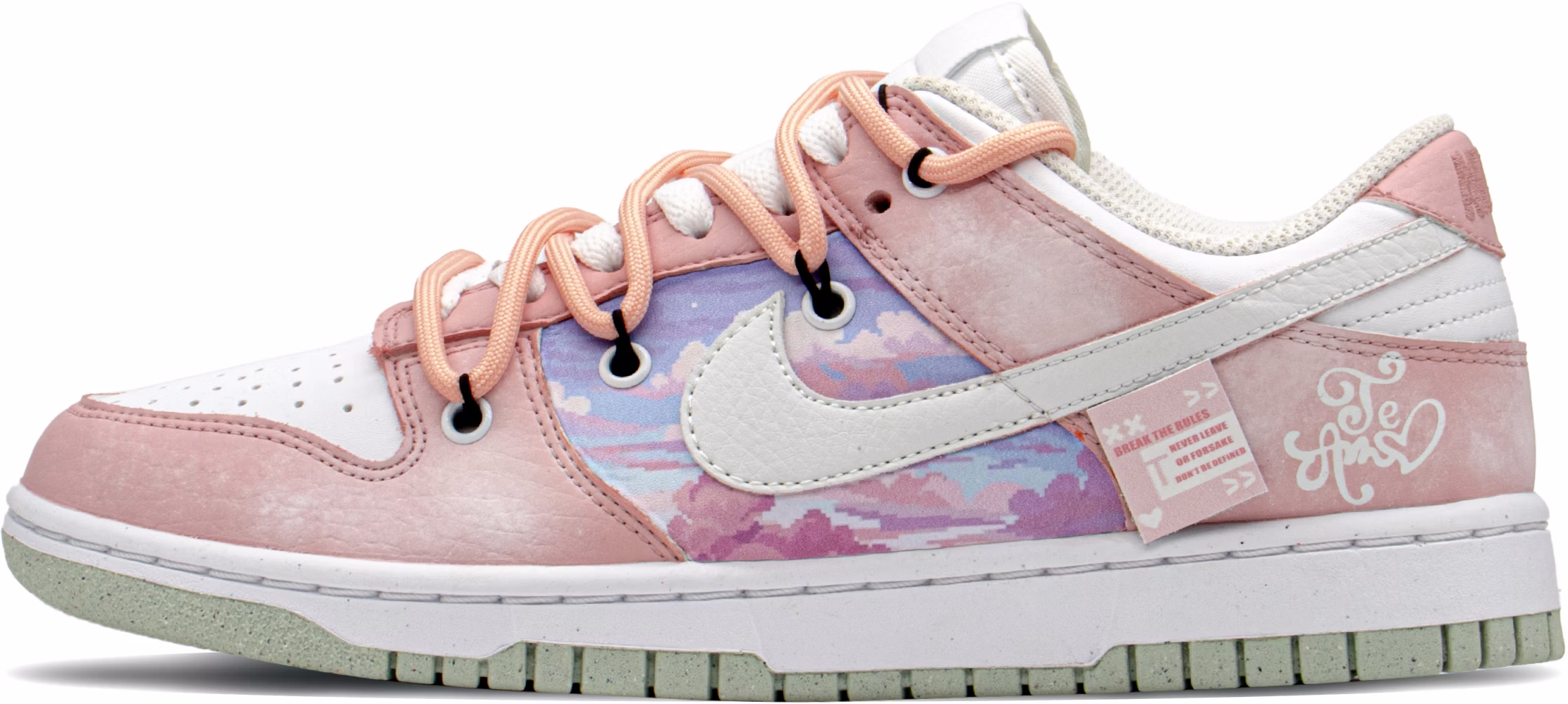 custom-shoes-women-nike-dunk-low-electronic-love-pink-white