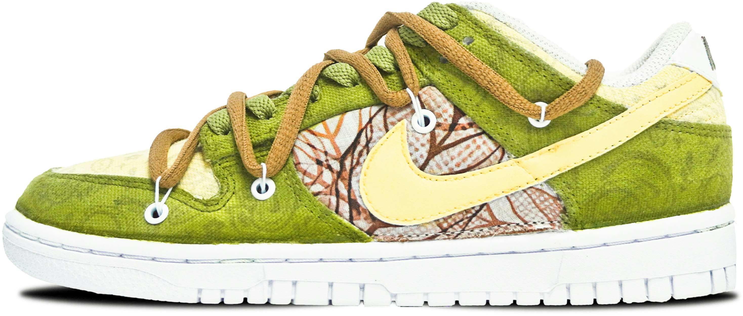 custom-shoes-women-nike-dunk-low-fallen-leaves-yellow-green-brown