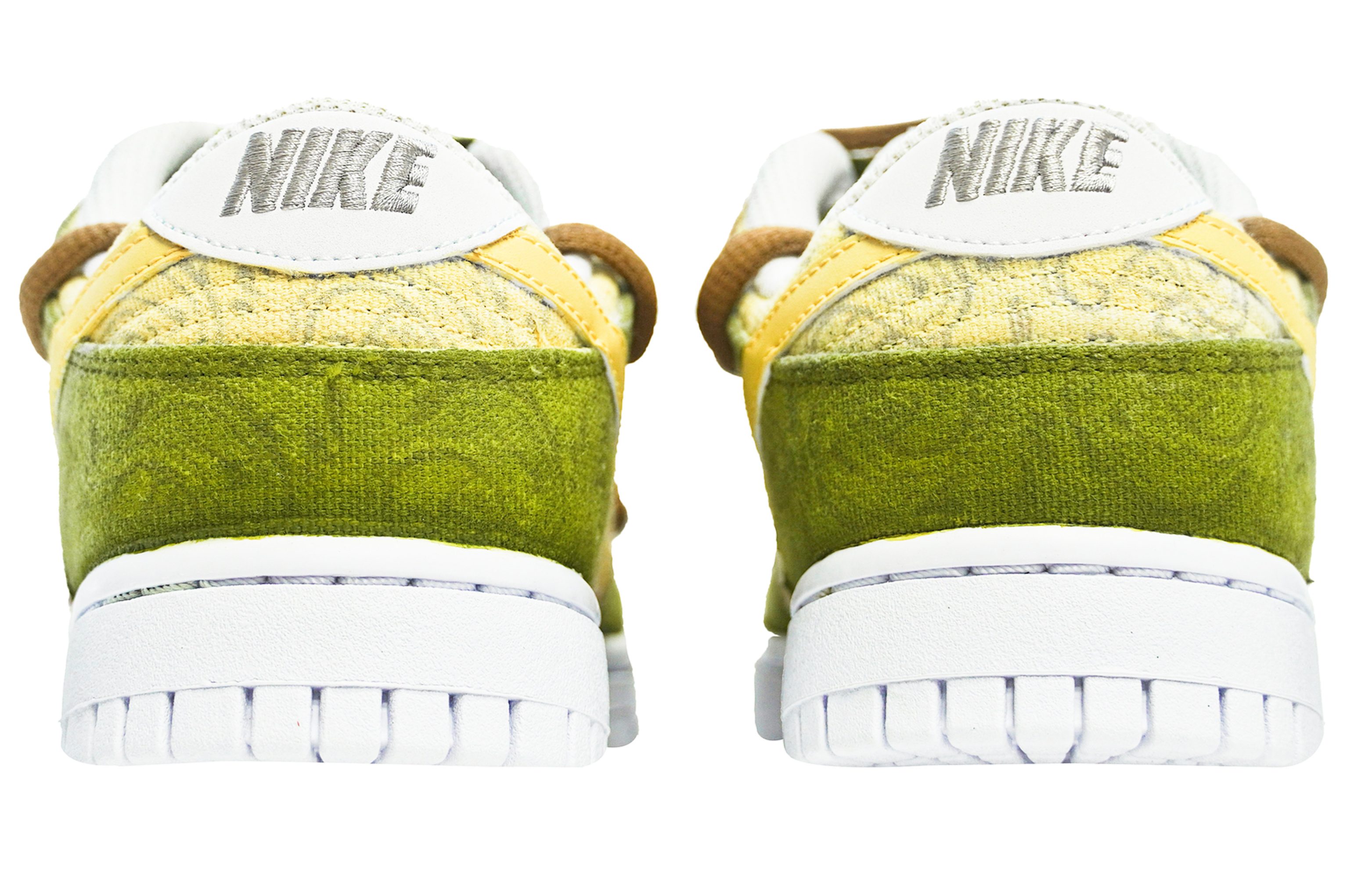 Shop (W) [Sepathu Kustom] Nike Dunk Low 'Fallen Leaves - Kuning Hijau Coklat' DJ9955-100(Team14-女款枯木逢春黄绿)