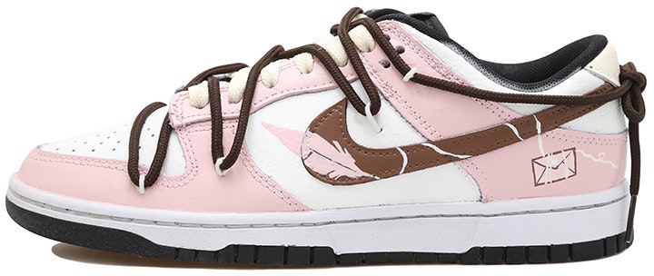 custom-shoes-women-nike-dunk-low-feather-reverse-raindrop-deconstructed-dreamy-white-pink-black