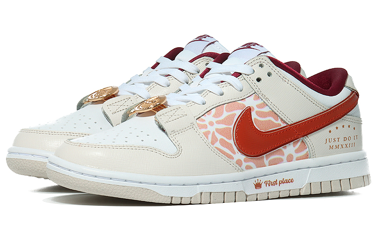 Lookbook (W) [Sepatu Custom] Nike Dunk Low 'First Place Cream Putih' DV1160-100(Team10-第一名）