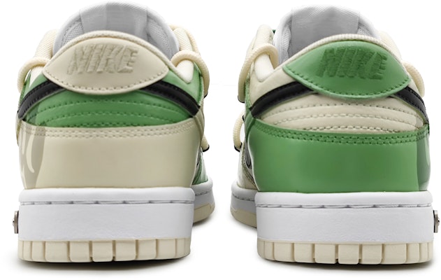 【定制球鞋】Nike Dunk Low white sail 火焰荆棘 反轉色彩 鴛鴦款 低幫 板鞋 女款 米綠色 Details for 【定制球鞋】Nike Dunk Low white sail 火焰荆棘 反轉色彩 鴛鴦款 低幫 板鞋 女款 米綠色