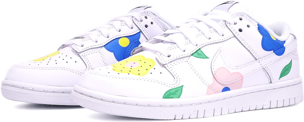 【定制球鞋】 Nike Dunk Low Triple White 花朵 葉子 塗鴉 ins風 簡約 清新 高街 低幫 板鞋 女款 白粉藍 Shop 【定制球鞋】 Nike Dunk Low Triple White 花朵 葉子 塗鴉 ins風 簡約 清新 高街 低幫 板鞋 女款 白粉藍