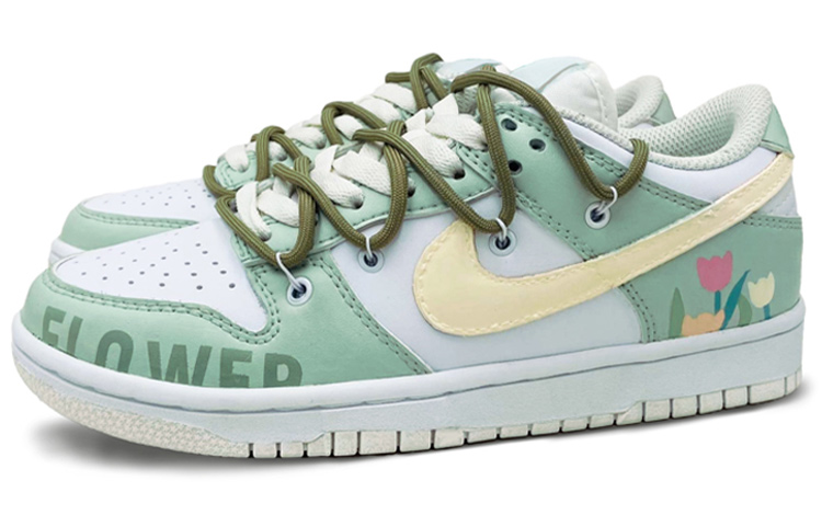 Lookbook (W) [定制鞋] 耐克Dunk Low '花卉绿色' DH9765-100(Team-S耐克打孔花卉)