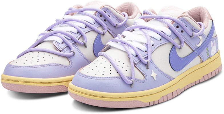 【訂製球鞋】Nike Dunk Low 清新少女 夏日浪漫 可愛小兔 穿搭風戶外 休閒 低筒 滑板鞋 女款 白紫 Lookbook 【訂製球鞋】Nike Dunk Low 清新少女 夏日浪漫 可愛小兔 穿搭風戶外 休閒 低筒 滑板鞋 女款 白紫