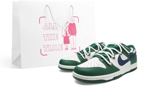 【訂製球鞋】Nike Dunk Low 一抹白綠 雙鞋帶 清新 簡約 百搭 低幫 板鞋 女款 白綠 Buy 【訂製球鞋】Nike Dunk Low 一抹白綠 雙鞋帶 清新 簡約 百搭 低幫 板鞋 女款 白綠