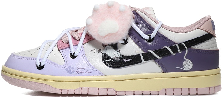 custom-shoes-women-nike-dunk-low-fuzzy-pink-paw