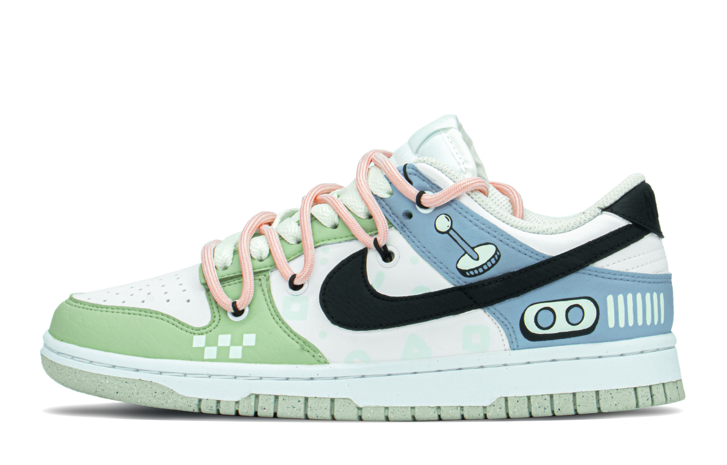 Buy (W) [Sepatu Kustom] Nike Dunk Low 'Kontroler Game Biru Hijau' DN1431-102(TeamA-DK蓝绿电玩女S-BOX)