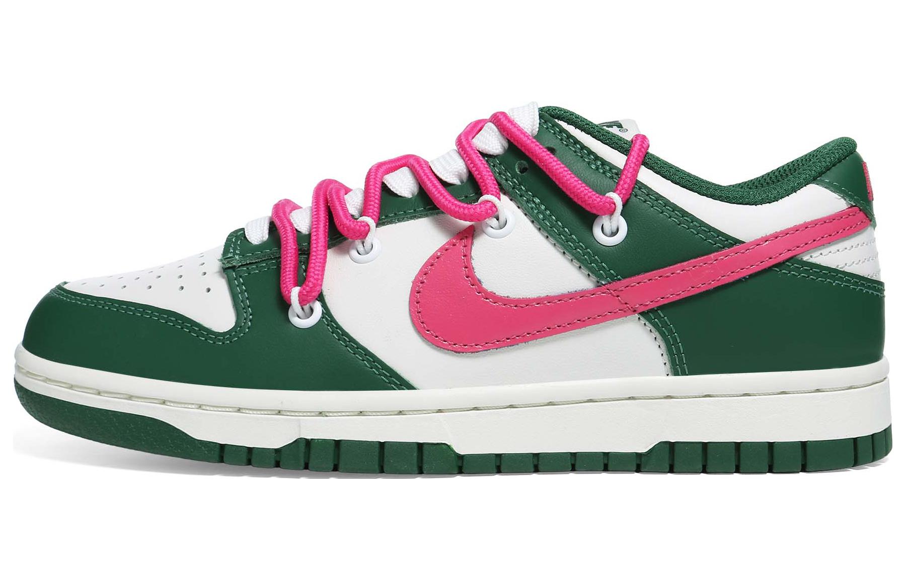 Order (W) [Kasut Custom] Nike Dunk Low 'Gorge Green Pink Swoosh' DD1503-300(Team36-女款粉钩双鞋带)