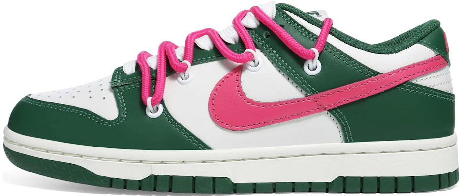 【訂製球鞋】 Nike Dunk Low "Gorge Green" 活力粉鉤 雙鞋帶 低筒 板鞋 女款 白綠粉 Order 【訂製球鞋】 Nike Dunk Low "Gorge Green" 活力粉鉤 雙鞋帶 低筒 板鞋 女款 白綠粉