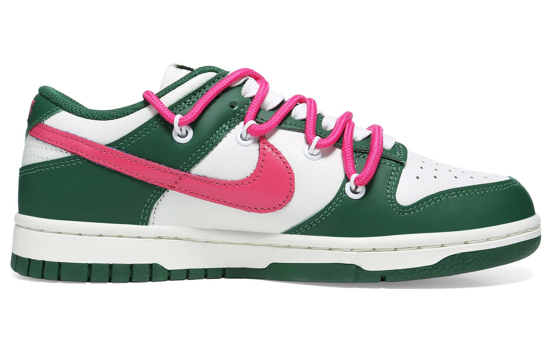 Lookbook (W) [Kasut Custom] Nike Dunk Low 'Gorge Green Pink Swoosh' DD1503-300(Team36-女款粉钩双鞋带)