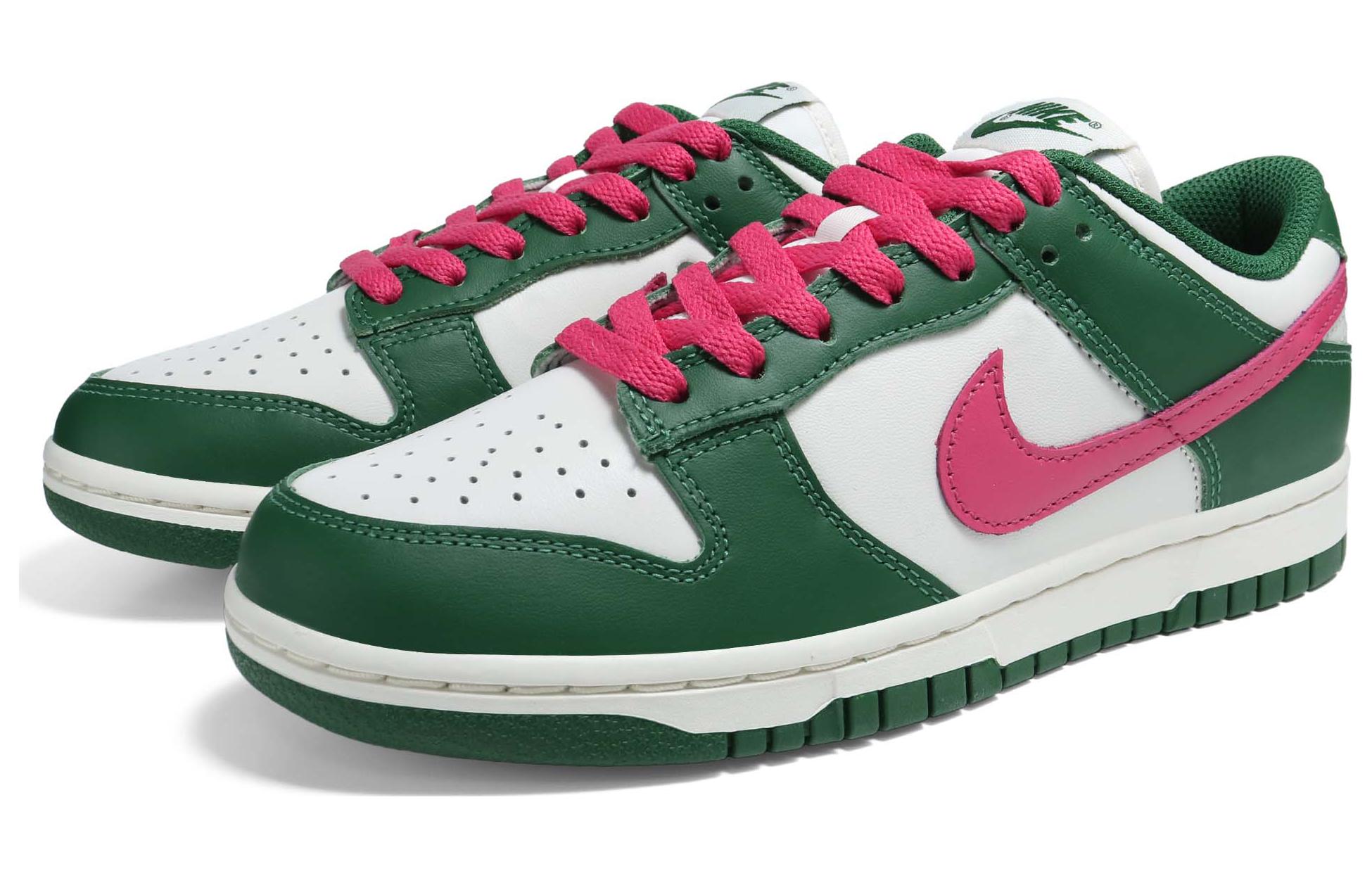Shop 【定制球鞋】 Nike Dunk Low "Gorge Green" 活力粉鉤 低筒 板鞋 女款 白綠粉