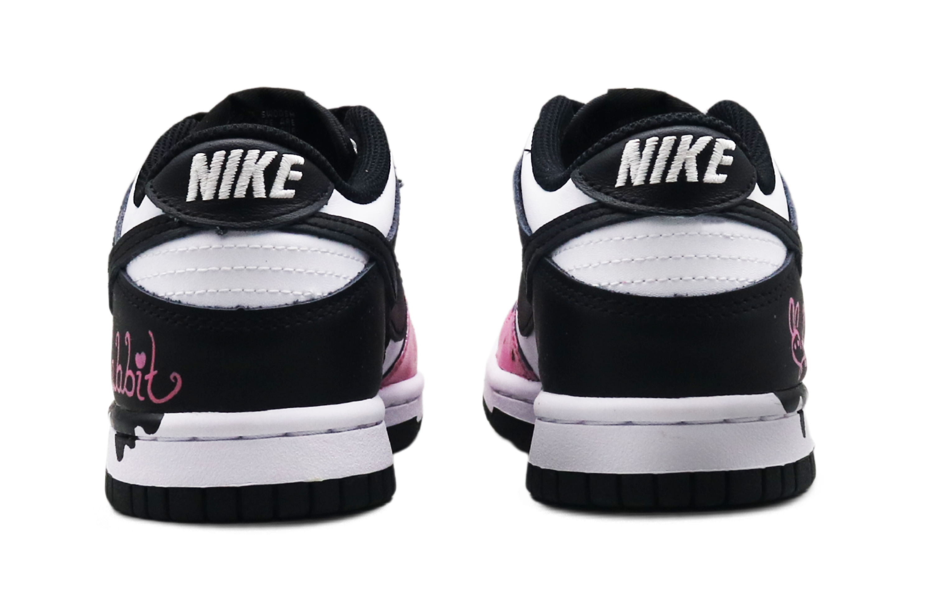 Shop (W) [Sepatu Custom] Nike Dunk Low 'Gothic Girl Graffiti Pink Hitam' CW1590-100(Team8-女款哥特女孩粉黑)