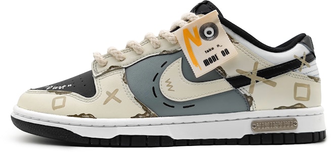 (W) ナイキ ダンク ロー "落書きクリーム黒" (Nike Dunk Low "Rakugaki Cream Kuro") FD1232-001(Team16-潮玩礼BX) Order (W) ナイキ ダンク ロー "落書きクリーム黒" (Nike Dunk Low "Rakugaki Cream Kuro") FD1232-001(Team16-潮玩礼BX)