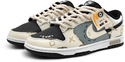 【客製化球鞋】 Nike Dunk 一心製造 潮流塗鴉 客製化 個性身份 NO繡章 情侶款 520專屬鞋盒 低筒 滑板鞋 女款 米黑 Shop 【客製化球鞋】 Nike Dunk 一心製造 潮流塗鴉 客製化 個性身份 NO繡章 情侶款 520專屬鞋盒 低筒 滑板鞋 女款 米黑