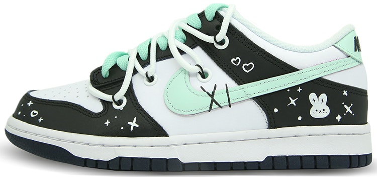custom-shoes-women-nike-dunk-low-graffiti-diary-green-white-fb-9109-401-team175