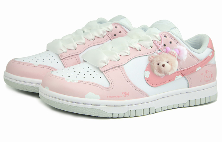 Shop 【定製球鞋】Nike Dunk 塗鴉日記 復古 可愛 清新 少女風 防滑減震耐磨輕便 低筒 板鞋 女款 粉白