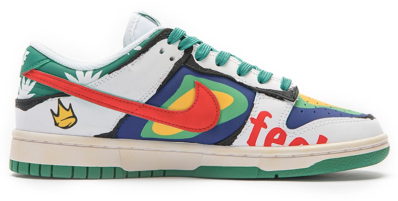 (W) 【カスタムシューズ】(女性用) ナイキダンクロー 'グラフィティフライスマイル' DD1503-112(TeamB-女款热成像白绿) Order (W) 【カスタムシューズ】(女性用) ナイキダンクロー 'グラフィティフライスマイル' DD1503-112(TeamB-女款热成像白绿)