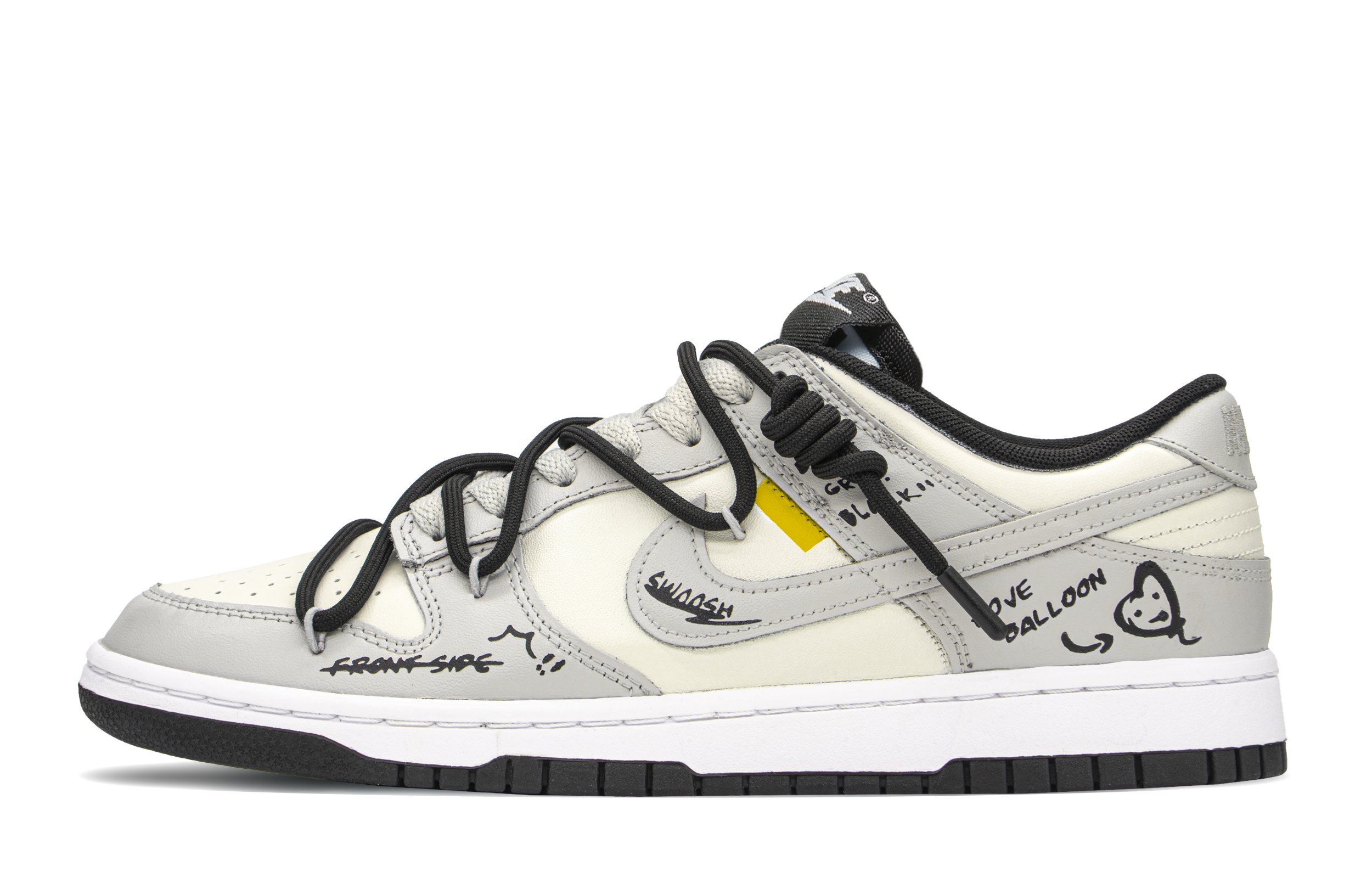 Buy (W) [Sepatu Custom] Nike Dunk Low 'Graffiti Mood Hitam Abu' CW1590-100(TeamA-涂鸦心情S-BOX)