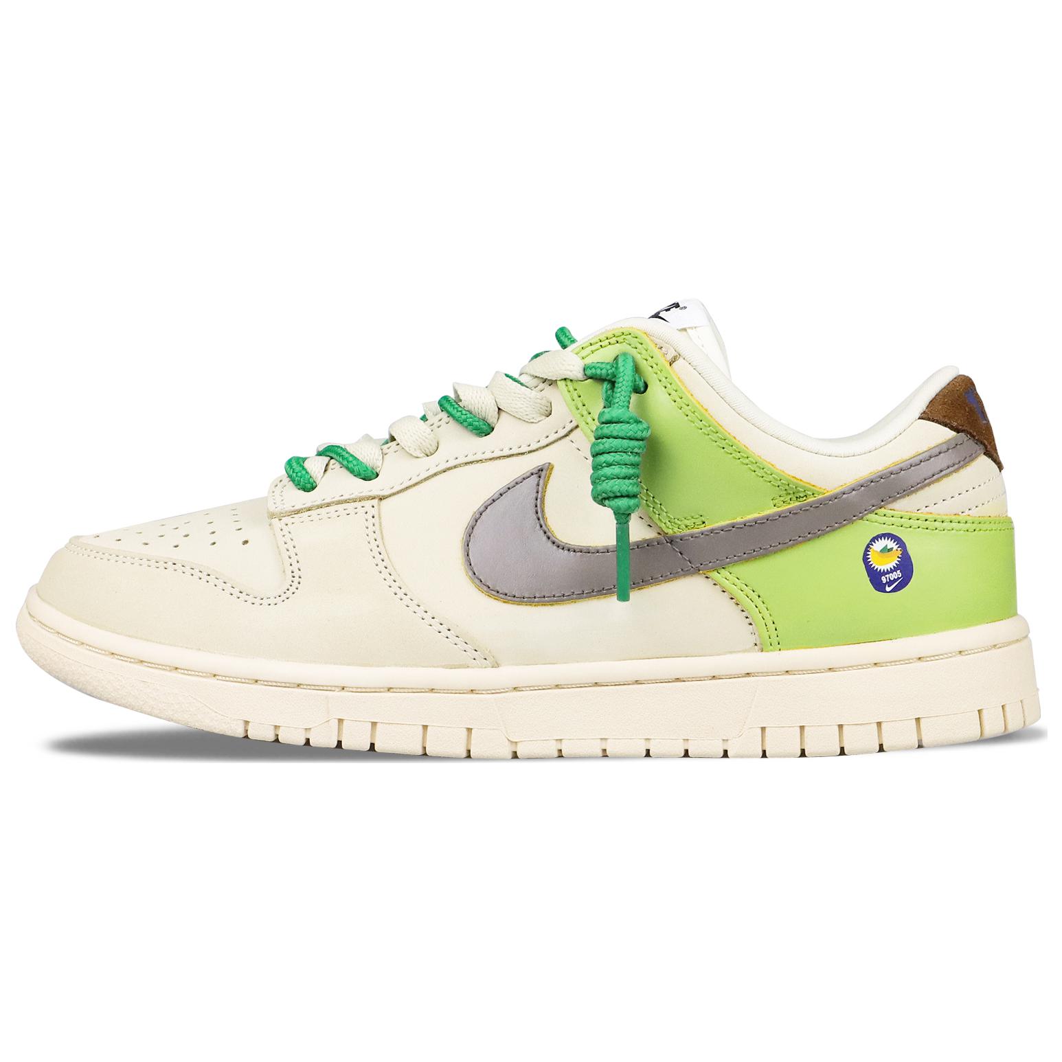 Buy 【定製球鞋】Nike Dunk Low 青香蕉 清新乾淨 雙鞋帶 低幫 板鞋 女款 綠棕