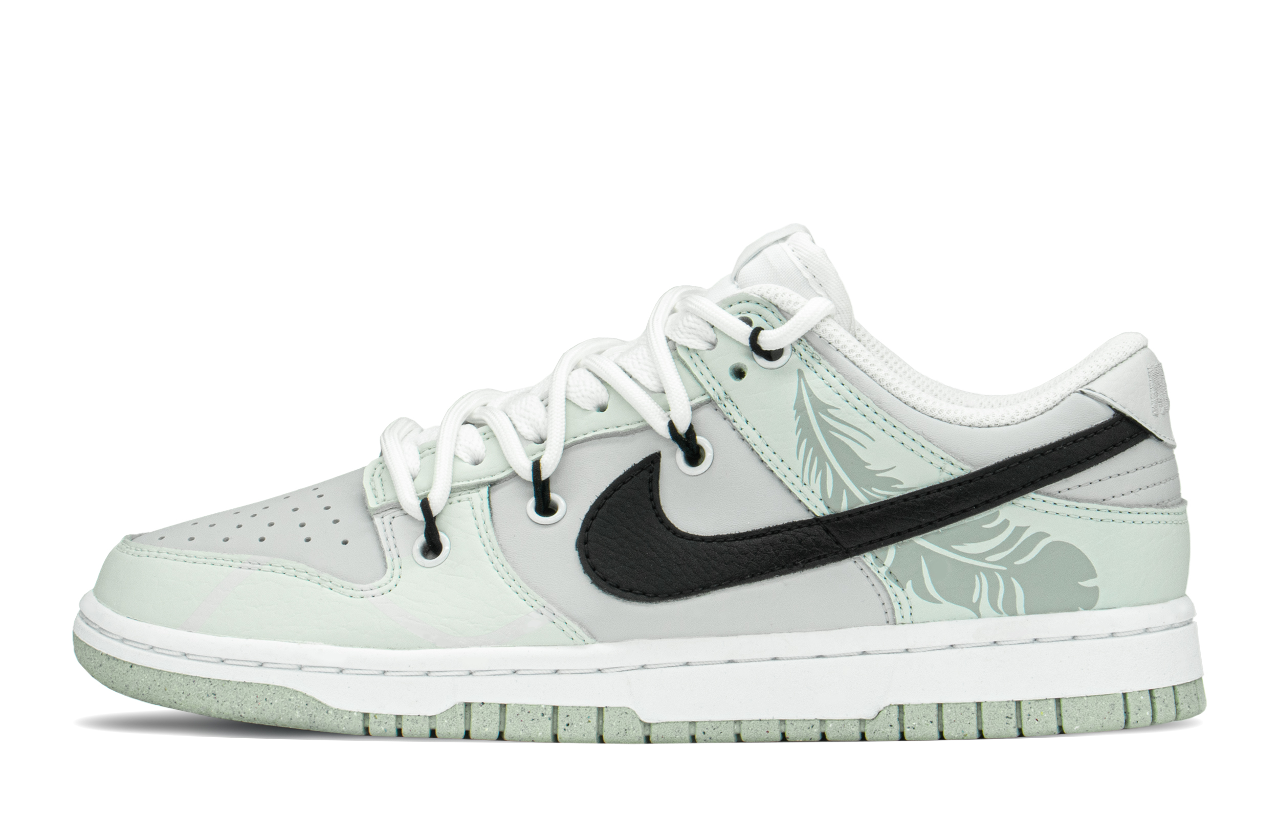 Buy (W) 나이키 덩크 로우 '녹흑 깃털' (Nike Dunk Low 'Green Black Feather') DN1431-102(TeamA-DK女羽毛绿黑S-BOX)