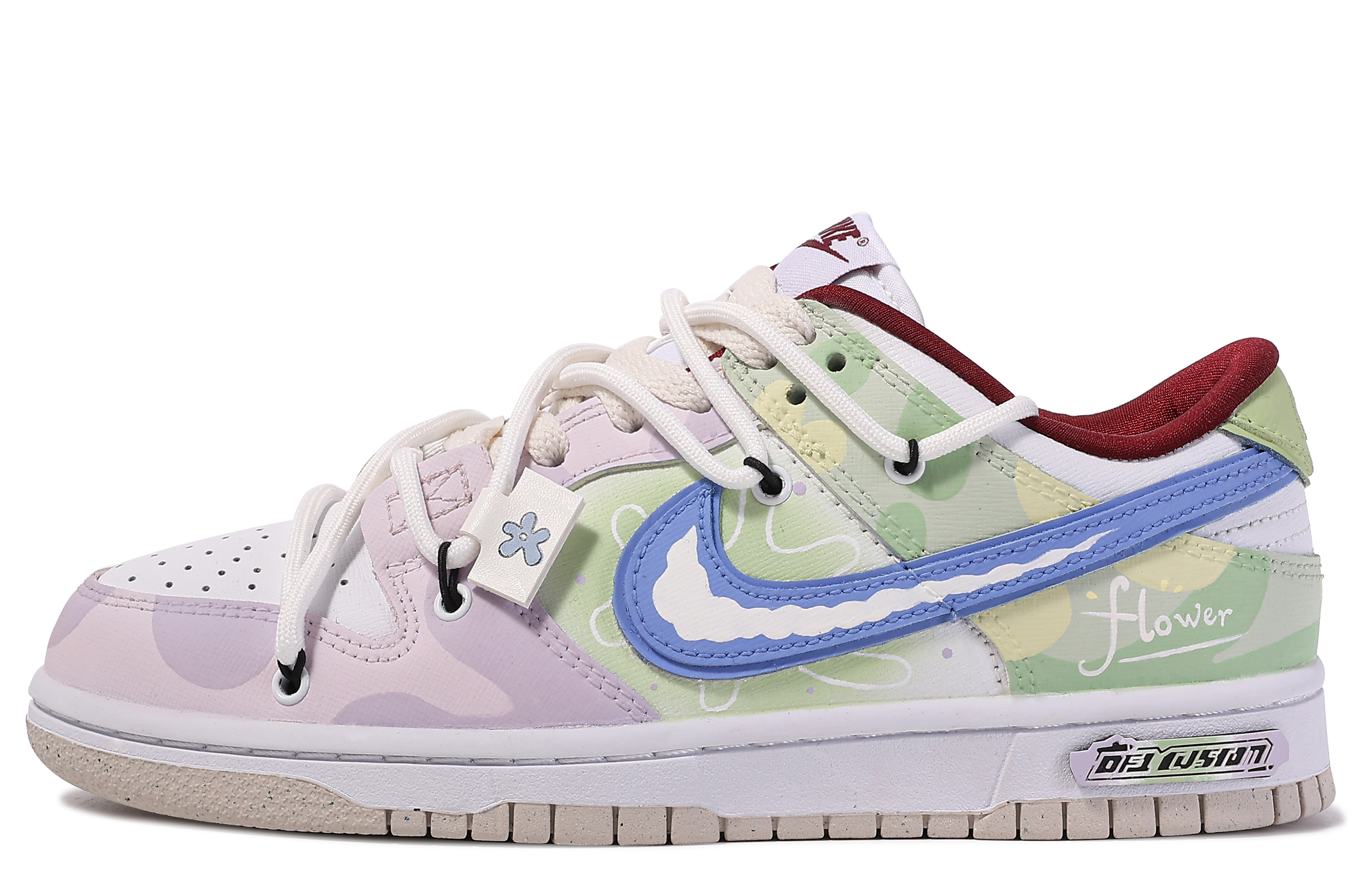Buy (W) 【定制鞋】耐克Dunk Low '绿野花' DV1160-100(TeamM-绿野FLOWER)
