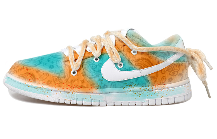 Buy 【定制球鞋】 Nike Dunk Low ESS 腰果花 小清新 仿旧風 麻繩 低筒 板鞋 女款 綠橙